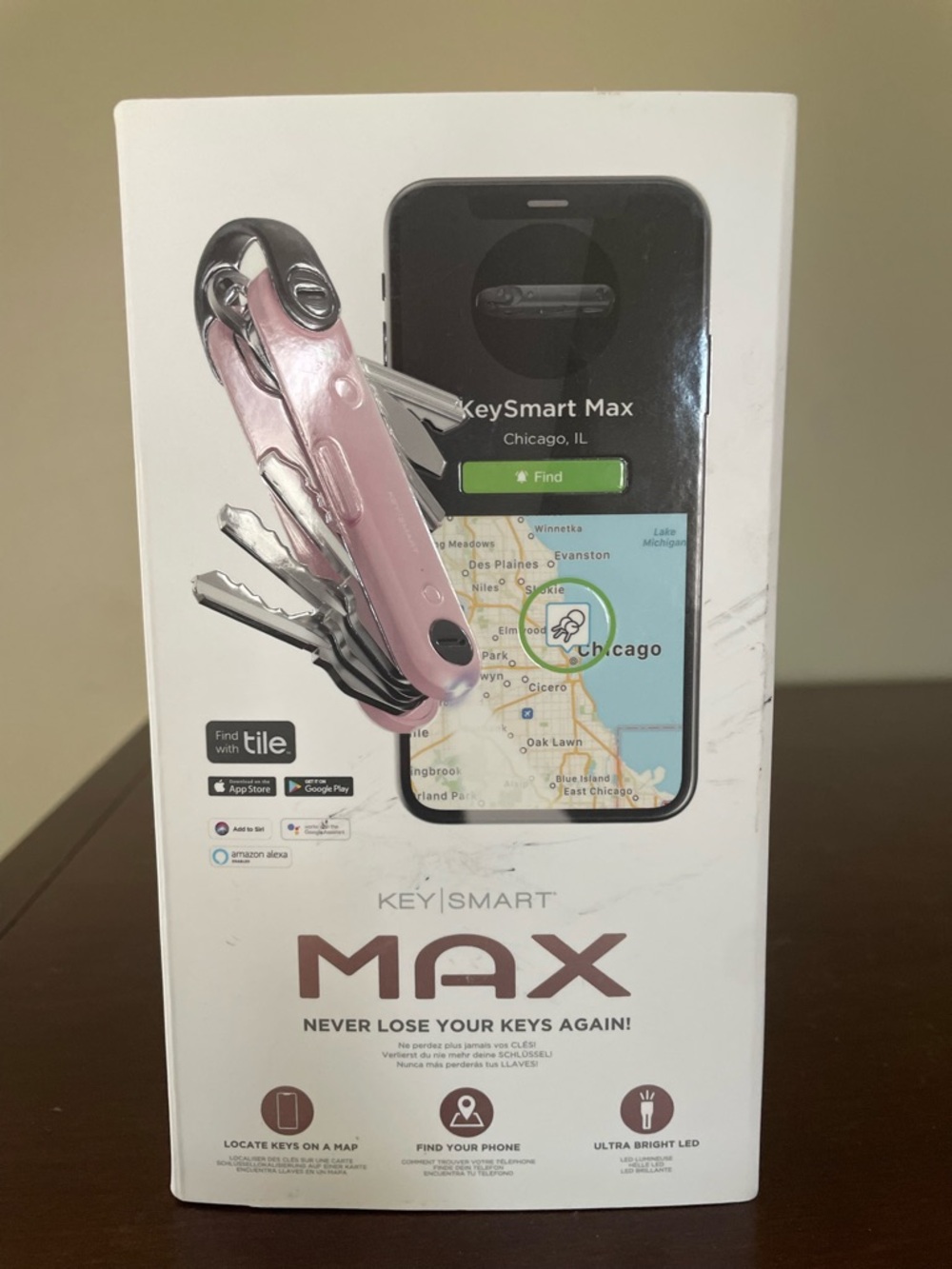 Max Key Organizer with Tile - Pink